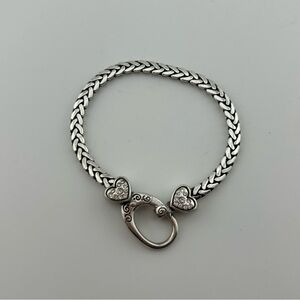 Brighton ABC Hook Add Charms Silver Crystal Bracelet